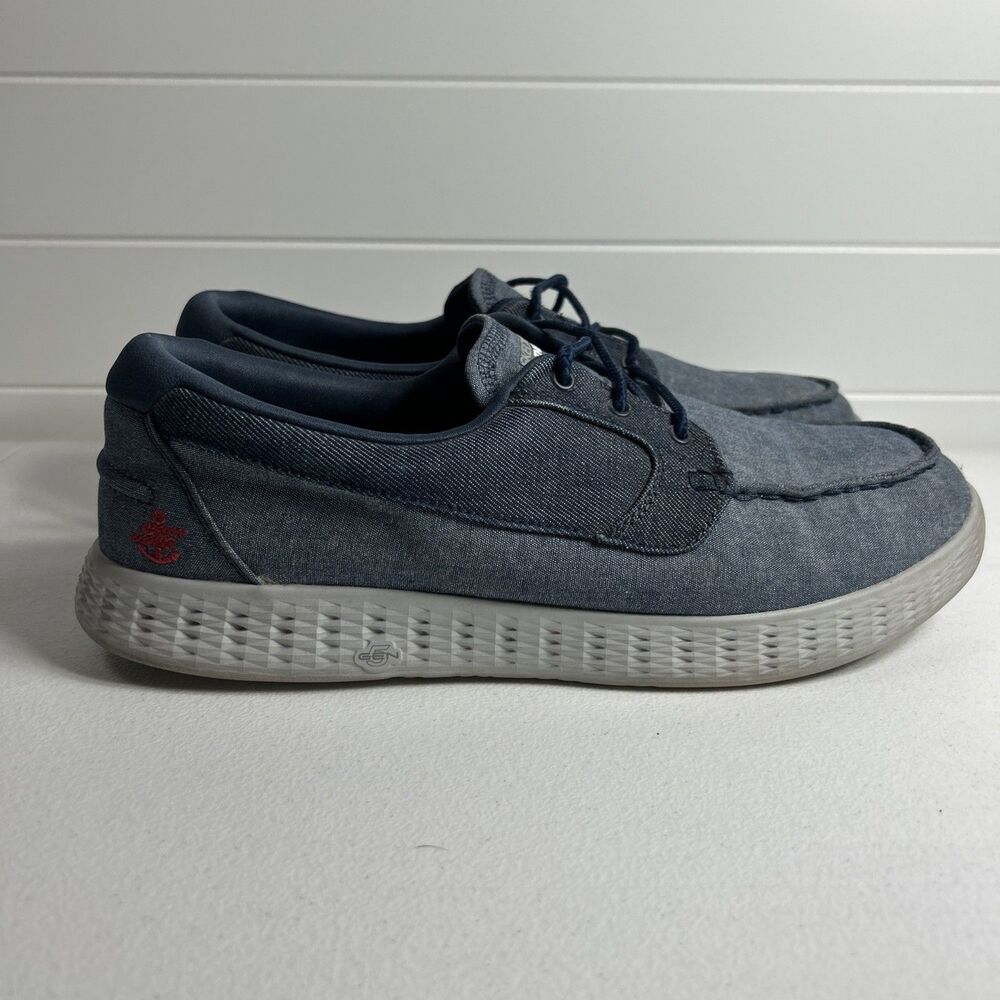 Skechers Mens Boat Shoes Size 10.5 Blue Trainers Comfort Foam Casual